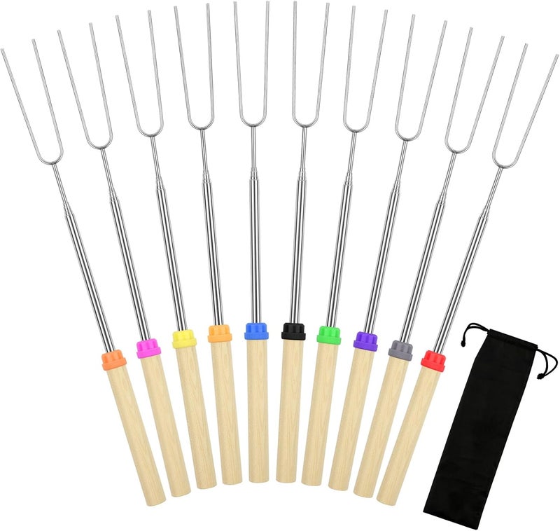 Opvixi 10 Pack Extendable Marshmallow Roasting Sticks - Image 1